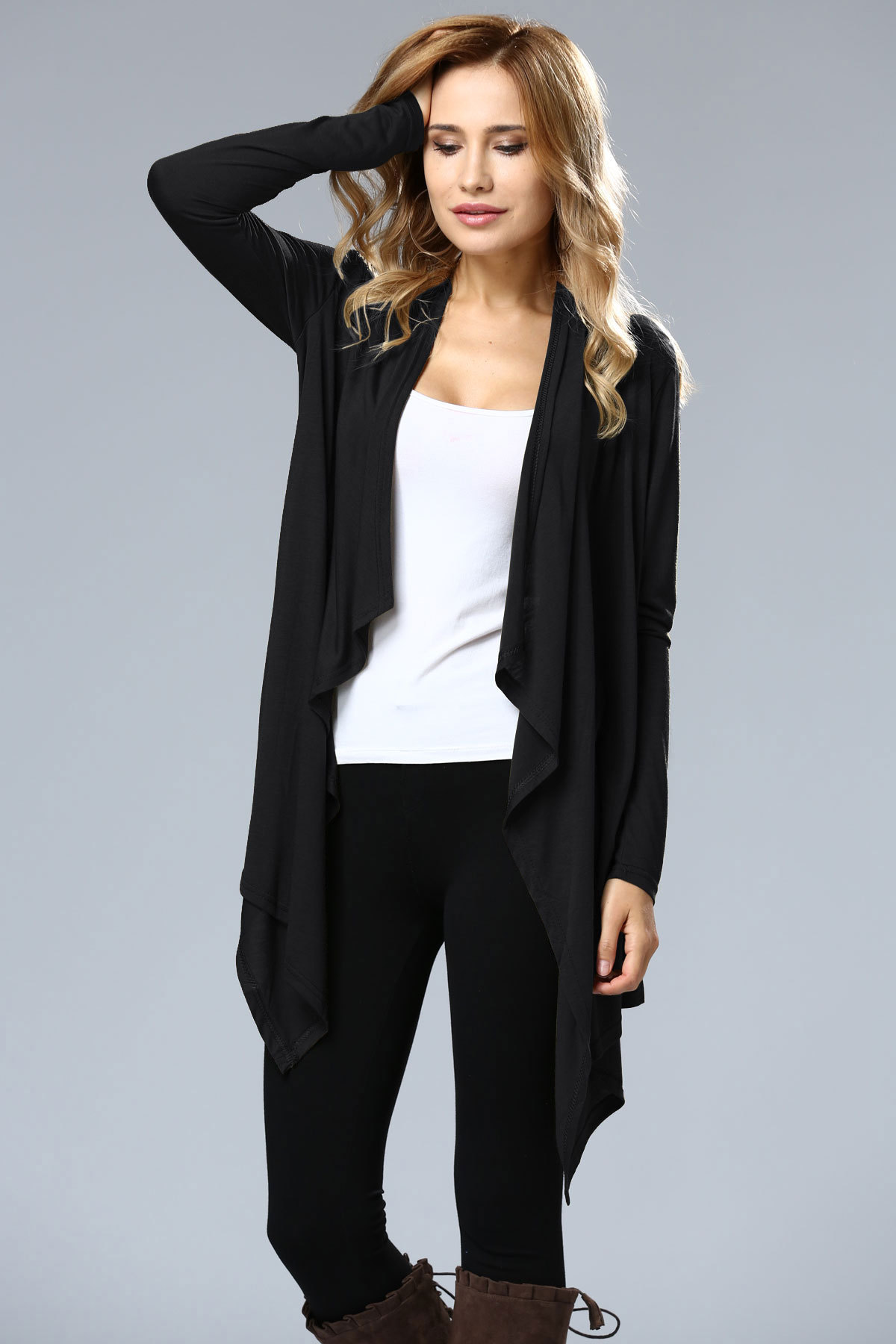 SZ60004-1 Asymmetric Neck Casual Cardigans